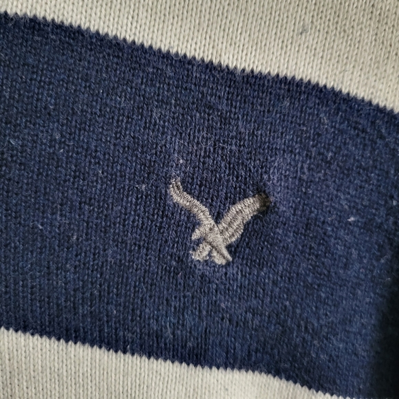 American Eagle Striped V-Neck Sweater - Picture 2 of 9